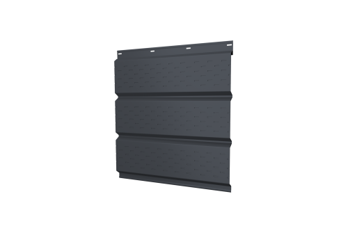 Софит металлический полная перфорация 0,45 PE с пленкой RAL 7024 мокрый асфальт