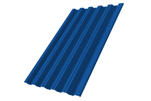 Профнастил НС35R 0,5 Satin RAL 5005 сигнальный синий