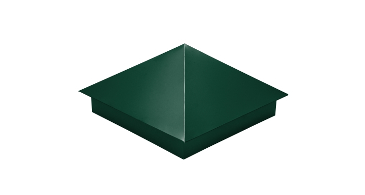 Колпак на столб 390х390 0,5 Satin с пленкой RAL 6005 зеленый мох