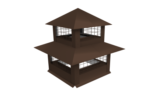 Дымник на трубу двойной с сеткой 770х520мм 0,45 PE с пленкой RAL 8017 шоколад