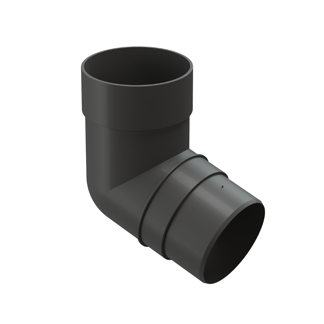 Колено 72˚ для водосточной трубы Premium, графит