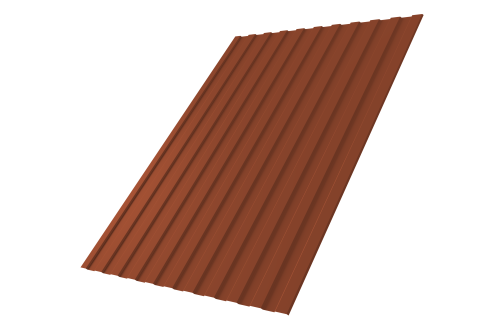 Профнастил С8А 0,5 Satin RAL 8004 терракота