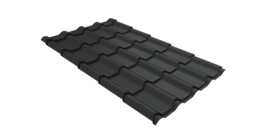 Металлочерепица камея Grand Line 0,5 PurLite Matt RAL 7016 антрацитово-серый