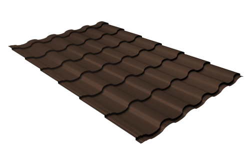 Металлочерепица кредо Grand Line 0,45 Drap ST RAL 8017 шоколад