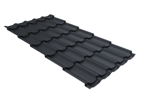 Металлочерепица квинта плюс 0,45 Drap-double TX RAL 7024 мокрый асфальт