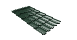 Металлочерепица  квинта плюс Grand Line c 3D резом 0,5 Satin Matt RAL 6005 зеленый мох
