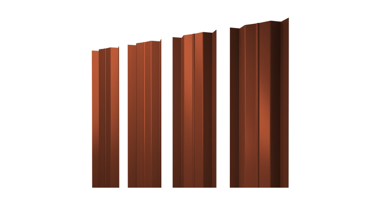 Штакетник М-образный В с прямым резом 0.45 PE RAL 8004 терракота