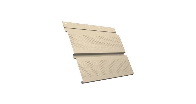 Софит металлический Квадро Брус с перфорацией 0,45 PE с пленкой RAL 1015 светлая слоновая кость