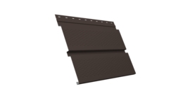 Софит металлический Квадро Брус с перфорацией 0,45 Drap с пленкой RR 32 темно-коричневый