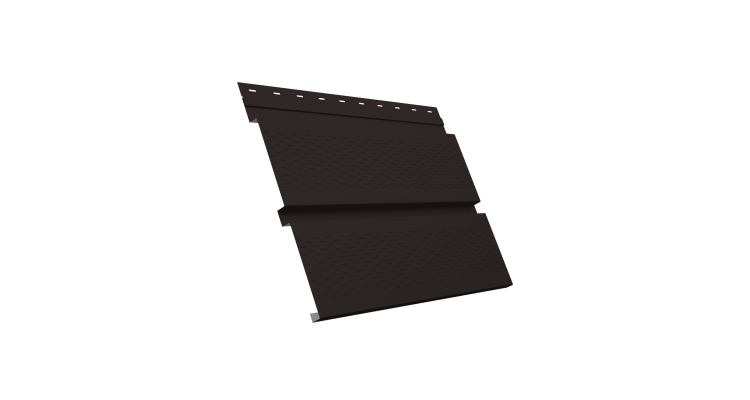 Софит металлический Квадро Брус с перфорацией 0,5 Satin Matt с пленкой RAL 9005 черный