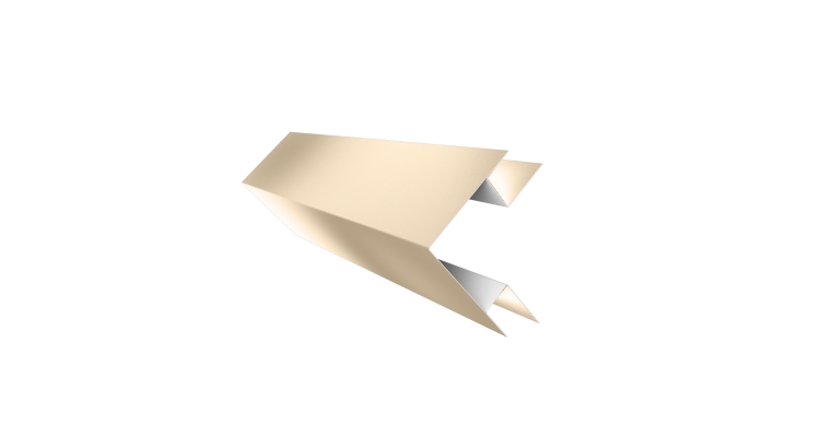 Планка угла внешнего сложного Экобрус Grand Line 0,5 Satin с пленкой RAL 1015 светлая слоновая кость (2м)