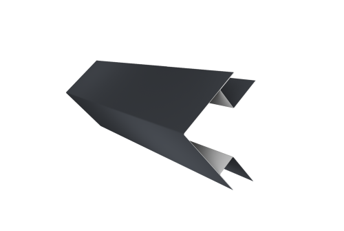 Угол внешний сложный 75х75 0,45 Drap TX RAL 7024 мокрый асфальт (2м)