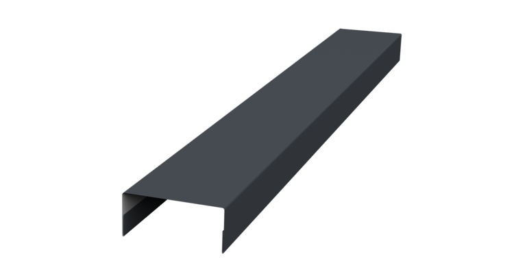 Ламель лицевая 125 забора жалюзи Texas стартовая/финишная для калиток и ворот 0.5 Drap TX RAL 7024 мокрый асфальт