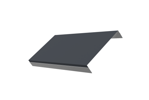 Ламель обратная 150 забора жалюзи Texas стартовая/финишная для калиток и ворот 0,5 Satin с пленкой RAL 7024 мокрый асфальт