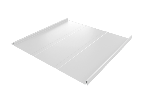 Фальц двойной стоячий Line Grand Line 0,5 PE с пленкой на замках RAL 9003 сигнальный белый