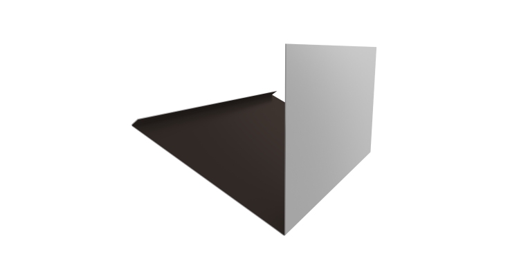 Планка примыкание верхнее к трубе фальц Grand Line 0,5 Drap TX RR 32 темно-коричневый (2м)